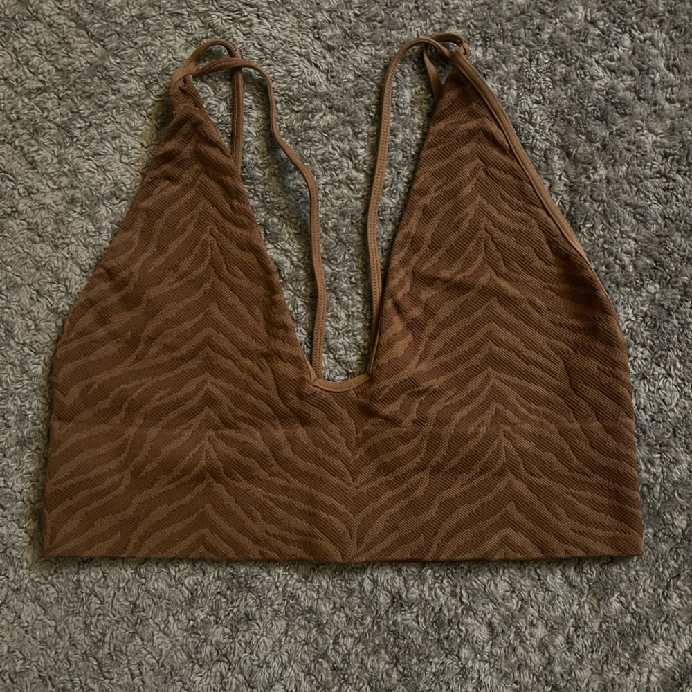 Brown Zebra Print Bralette Top